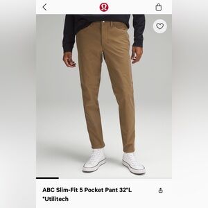 Lululemon Men's ABC Slim Fit Pants 5-Pocket *Utilitch Size 32 x 30 Artifact